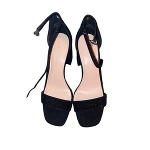Kelly & Katie Black Rhinestone Wedge